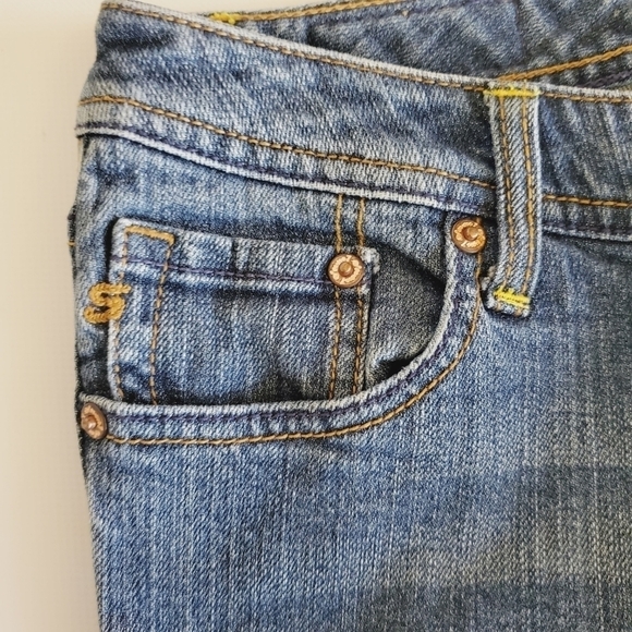 7030 * Seven7 Crop Embroidered Pocket Jeans Medium Wash Denim Size 28 - Picture 5 of 11